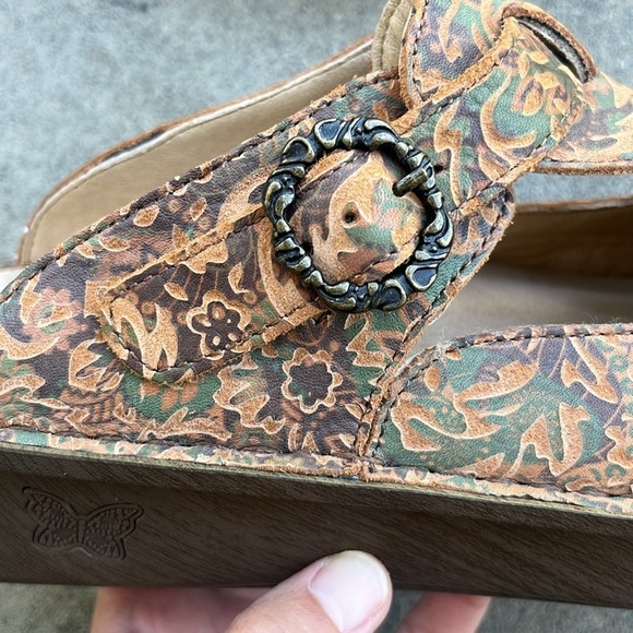 ALEGRIA Classic Tooled Leather Clogs Size 42 - Picture 6 of 12